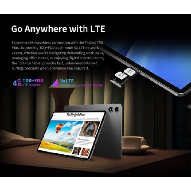 TECLAST tablet T50 Plus 2025, 11", 8/256GB, 4G, Android 15, 8000mAh, γκρι TECLAST tablet T50 Plus 2025, 11", 8/256GB, 4G, Android 15, 8000mAh, γκρι