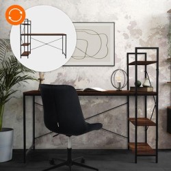 HOME USE γραφείο HUH-0249 με ραφιέρα, 120x60x122cm, καφέ/μαύρο