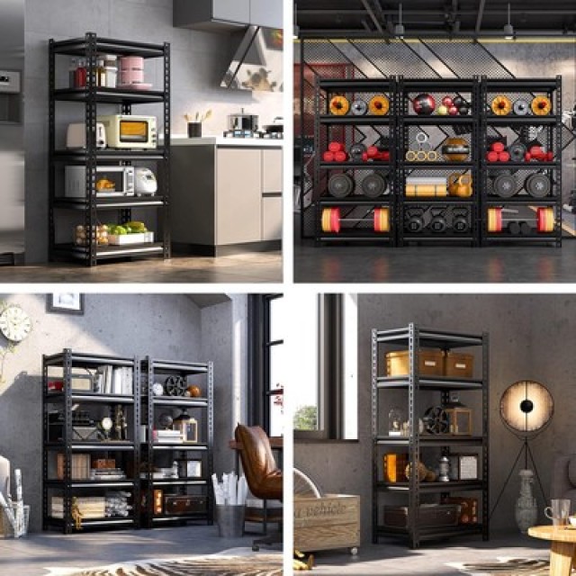 HOME USE μεταλλική ραφιέρα HUH-0248 με 5 ράφια, 90x40x183cm, μαύρη HOME USE μεταλλική ραφιέρα HUH-0248 με 5 ράφια, 90x40x183cm, μαύρη