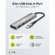 GOOBAY USB hub 76563, 4x θυρών, USB 3.2, 5Gbps, USB-C σύνδεση, γκρι