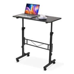 BRATECK γραφείο FWS10-6 με ρυθμιζόμενο ύψος & ροδάκια, 800x400x710~1110mm, μαύρο