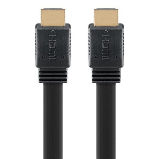 GOOBAY καλώδιο HDMI 77133 με Ethernet, flat, 8K/60Hz, 48 Gbps, 1m, μαύρο