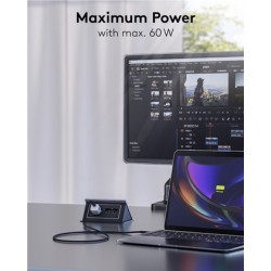 GOOBAY καλώδιο USB-C 73955, 60W, 480Mbps, 3m, μαύρο
