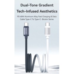 USAMS καλώδιο USB-C SJ756, 60W, 480Mbps, 1.2m, μαύρο/λευκό USAMS καλώδιο USB-C SJ756, 60W, 480Mbps, 1.2m, μαύρο/λευκό