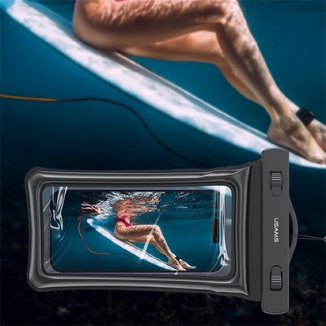 USAMS αδιάβροχη θήκη smartphone US-YD011, έως 7", IPX8, μαύρη USAMS αδιάβροχη θήκη smartphone US-YD011, έως 7", IPX8, μαύρη