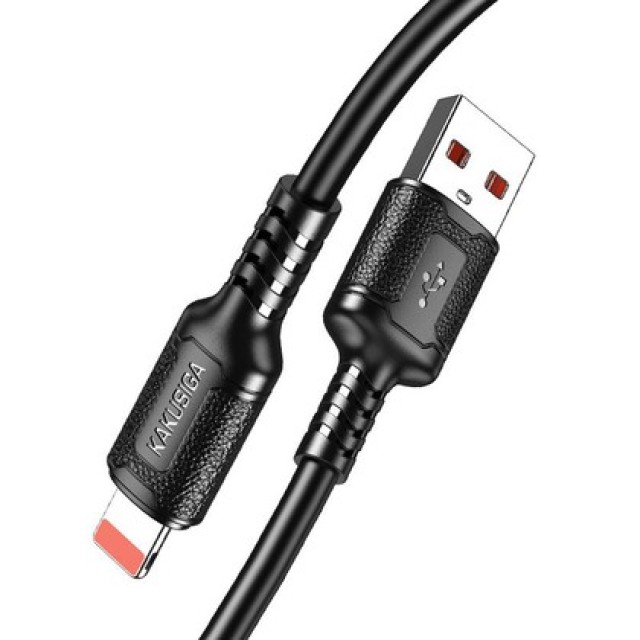 KAKUSIGA καλώδιο Lightning σε USB KSC-984, σιλικόνης, 3Α, 480Mbps, 1m, μαύρο