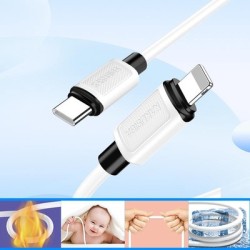 KAKUSIGA καλώδιο Lightning σε USB-C KSC-998, σιλικόνης, 30W, 480Mbps, 1m, λευκό