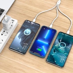 KAKUSIGA καλώδιο USB σε USB-C/Lightning/Micro USB KSC-997, 5A, 1.2m, λευκό