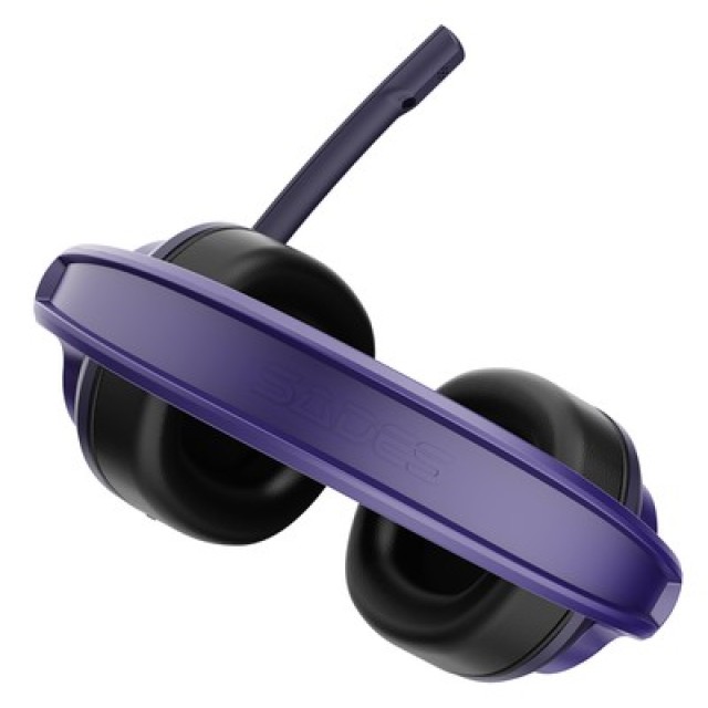 SADES gaming headset UPOWER, 3.5mm σύνδεση, 40mm, μωβ SADES gaming headset UPOWER, 3.5mm σύνδεση, 40mm, μωβ