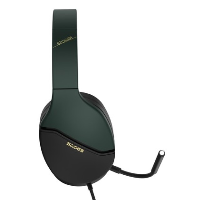 SADES gaming headset SPOWER, 3.5mm σύνδεση, 40mm, multi-platform, μαύρο/πράσινο SADES gaming headset SPOWER, 3.5mm σύνδεση, 40mm, multi-platform, μαύρο/πράσινο