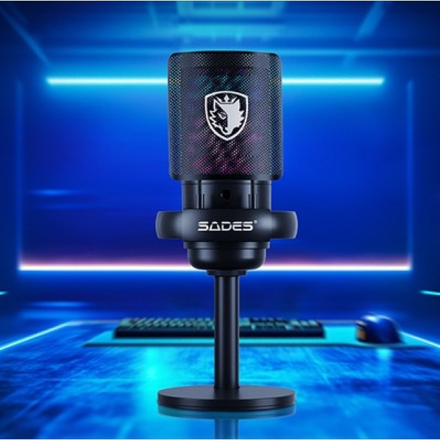 SADES gaming μικρόφωνο TYTO με βάση γραφείου & επιτραπέζια, pop φίλτρο, καρδιοειδές, USB, μαύρο SADES gaming μικρόφωνο TYTO με βάση γραφείου & επιτραπέζια, pop φίλτρο, καρδιοειδές, USB, μαύρο