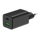 POWERTECH φορτιστής τοίχου PT-1501, USB/USB-C, 65W, GaN, μαύρος POWERTECH φορτιστής τοίχου PT-1501, USB/USB-C, 65W, GaN, μαύρος