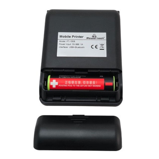 POWERTECH φορητός θερμικός εκτυπωτής αποδείξεων PT-1508, USB-C/Bluetooth, μαύρος POWERTECH φορητός θερμικός εκτυπωτής αποδείξεων PT-1508, USB-C/Bluetooth, μαύρος