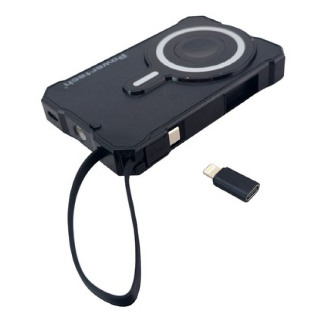 POWERTECH ηλιακό power bank PT-1505 με καλώδιο, 10000mah, magnetic wireless, 35W, μαύρο POWERTECH ηλιακό power bank PT-1505 με καλώδιο, 10000mah, magnetic wireless, 35W, μαύρο