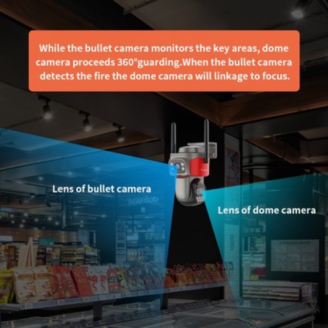 VSTARCAM smart κάμερα AF621DR, dual lens, αναγνώριση φωτιάς & καπνού, 2MP, WiFi, SD, PTZ, IP66 VSTARCAM smart κάμερα AF621DR, dual lens, αναγνώριση φωτιάς & καπνού, 2MP, WiFi, SD, PTZ, IP66