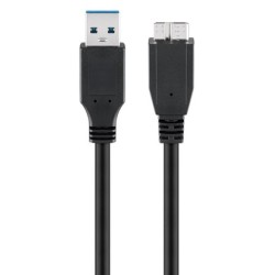GOOBAY καλώδιο USB 3.0 σε USB 3.0 micro Τype B 95169, 15W, 5Gbps, 1m, μαύρο