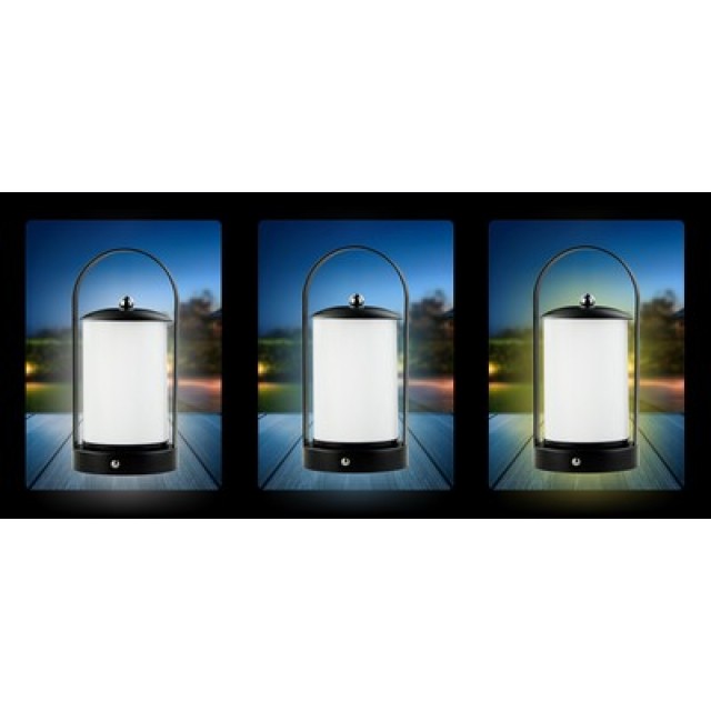 POWERTECH LED επιτραπέζιο φωτιστικό HLL-0192 με λαβή, ρυθμιζόμενο, επαναφορτιζόμενο, μαύρο