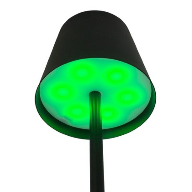 POWERTECH LED επιτραπέζιο φωτιστικό HLL-0195, RGB, ρυθμιζόμενο, επαναφορτιζόμενο, μαύρο