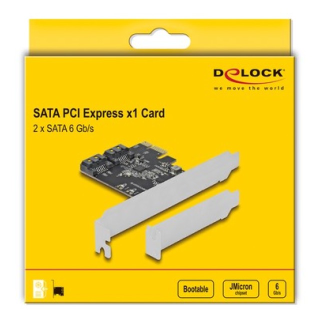DELOCK κάρτα επέκτασης PCIe σε 2x SATA 90431, 6Gb/s