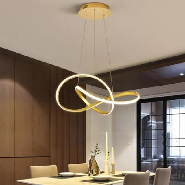 POWERTECH LED φωτιστικό οροφής HLL-0208, 48W, 4000K, Φ50cm x 120cm, χρυσό