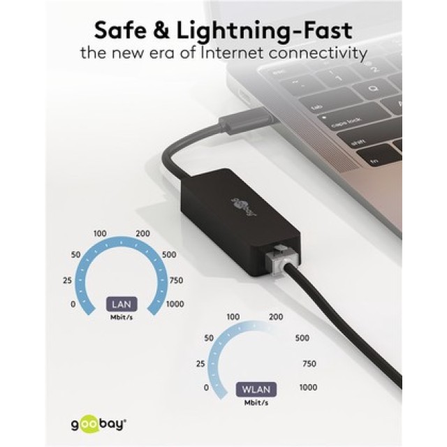 GOOBAY αντάπτορας δικτύου 76579, USB-C, 1000Mbps Ethernet, μαύρος GOOBAY αντάπτορας δικτύου 76579, USB-C, 1000Mbps Ethernet, μαύρος