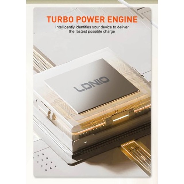 LDNIO φορτιστής τοίχου Q2319 με καλώδιο USB-C, EU/UK/US/AU βύσμα, USB/USB-C, 30W, γκρι