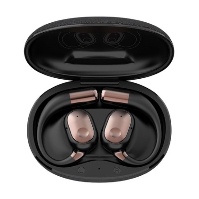 LDNIO earphones με θήκη φόρτισης T11, OWS, Φ15mm, 50/450mAh, μαύρα