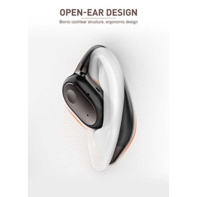 LDNIO earphones με θήκη φόρτισης T11, OWS, Φ15mm, 50/450mAh, μαύρα