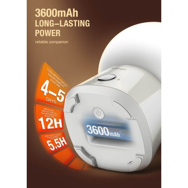 LDNIO LED φωτιστικό νυκτός Y4, RGB, ρυθμιζόμενο, επαναφορτιζόμενο, λευκό