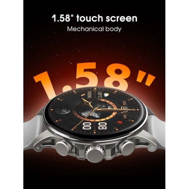 LDNIO smartwatch SW01, heart rate, 1.58" AMOLED, lP68, μαύρο