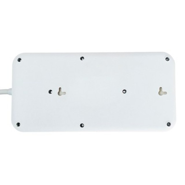 POWERTECH πολύπριζο ασφαλείας PT-1534, 8 θέσεων, 16A, 1.5m, λευκό