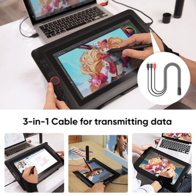 XP-PEN HDMI σε USB-C & 2x USB SPE40 για ταμπλέτα σχεδίασης, 1.5m, μαύρο