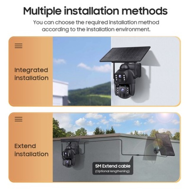 SECTEC smart ηλιακή κάμερα ST-536-6MAOV-4G-EU, dual lens, 3MP, 4G, SD, PTZ, IP66