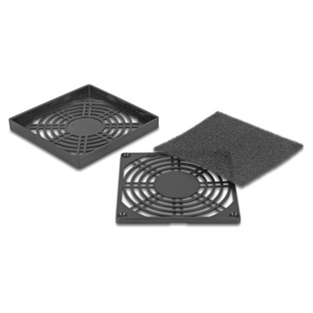 DELOCK σχάρα για 92mm ανεμιστήρα 67312 με φίλτρο σκόνης, πλαστική, μαύρη