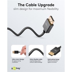 GOOBAY καλώδιο DisplayPort 77442, 8K/120Hz, 40 Gbps, 1m, μαύρο