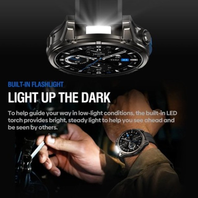 ZEBLAZE smartwatch Vibe 8 με φακό, heart rate, 1.43" AMOLED, 5 ΑΤΜ, MIL-STD-810H, μαύρο