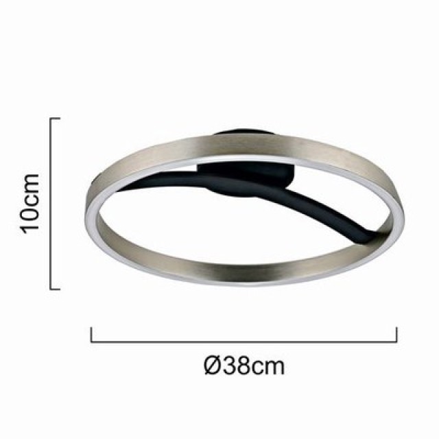 POWERTECH LED φωτιστικό οροφής HLL-0200, 29W, 4000K, Φ38x10cm, ασημί/μαύρο