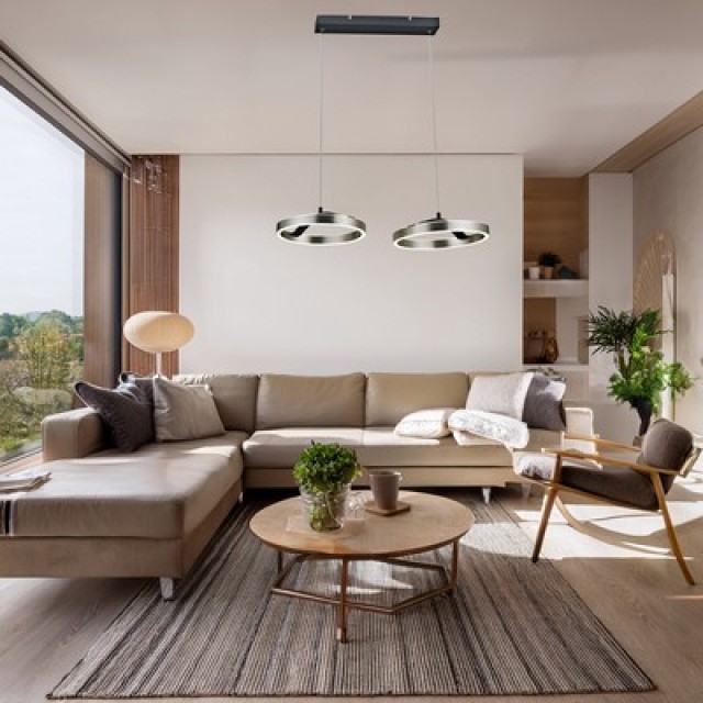 POWERTECH LED φωτιστικό οροφής HLL-0203, 42W, 4000K, 70x30x120cm, ασημί/μαύρο