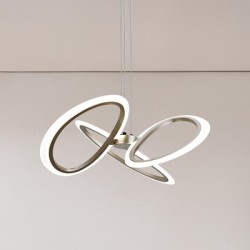 POWERTECH LED φωτιστικό οροφής HLL-0205, 40W, 4000K, Φ53x120cm, οπάλ χρυσό/μαύρο