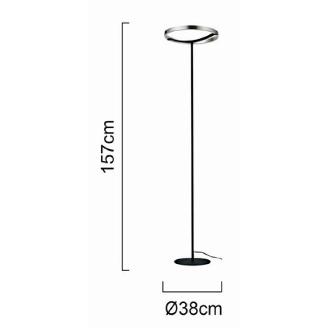 POWERTECH LED φωτιστικό δαπέδου HLL-0204, 42W, 4000K, Φ38x157cm, ασημί/μαύρο