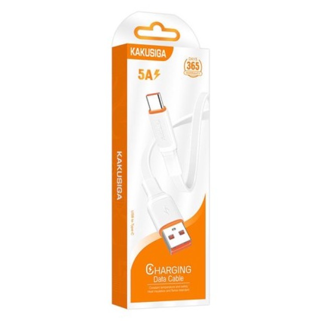 KAKUSIGA καλώδιο USB-C σε USB KSC-999, 5A, 480Mbps, flat, 1m, λευκό