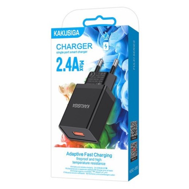 KAKUSIGA φορτιστής τοίχου KSC-930, USB, 2.4A, μαύρος
