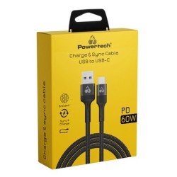 POWERTECH καλώδιο USB-C σε USB PTR-0169, PD 60W, copper, 1.5m, μαύρο