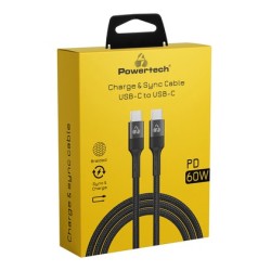 POWERTECH καλώδιο USB-C σε USB-C PTR-0168, PD 60W, copper, 1.5m, μαύρο