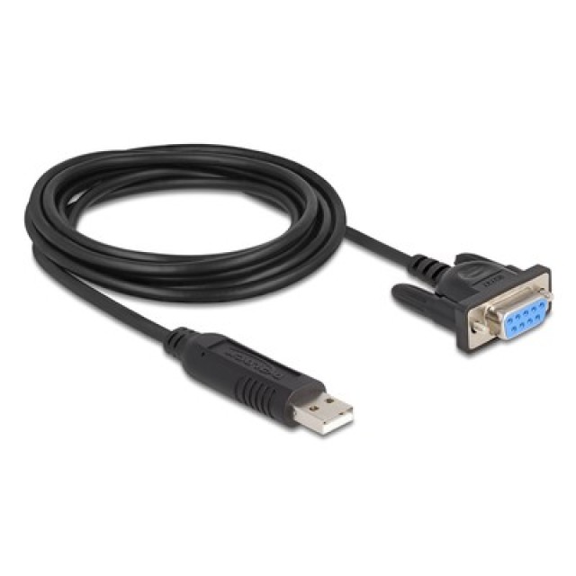 DELOCK καλώδιο USB σε RS-232 67382, 921.6Kbps, 1.8m, μαύρο