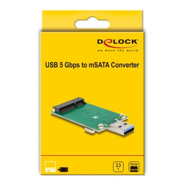 DELOCK αντάπτορας USB σε mSATA 62681, 5Gbps