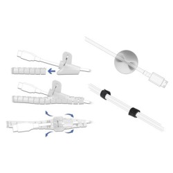 DELOCK σετ δεματικών καλωδίων 18392 με οργανωτές σιλικόνης/πλαστικό δεματικό/ταινία τύπου velcro, 5τμχ