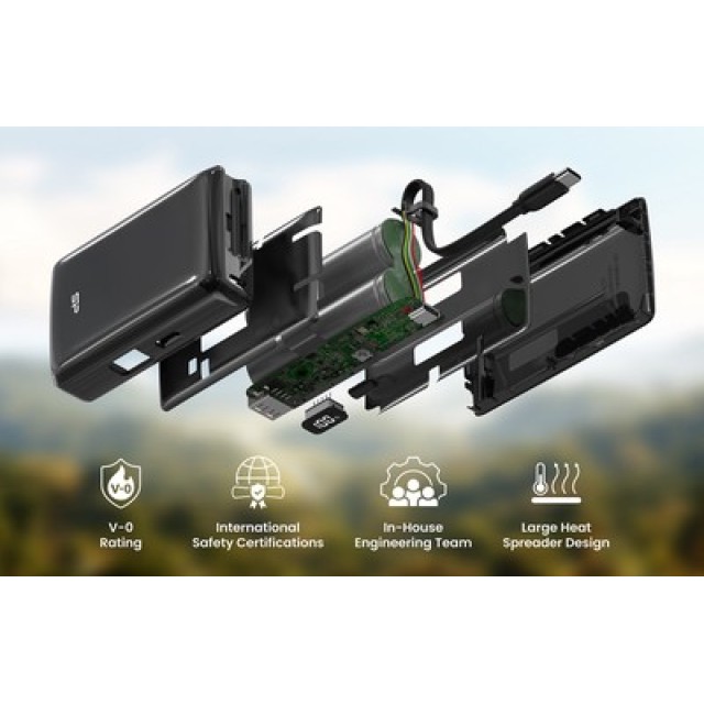 SILICON POWER power bank CP10 με καλώδιο USB-C, 2x θύρες εξόδου, 10000mAh, 20W, μαύρο