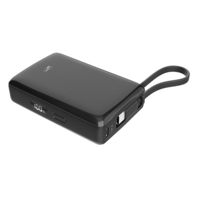 SILICON POWER power bank CP10 με καλώδιο USB-C, 2x θύρες εξόδου, 10000mAh, 20W, μαύρο