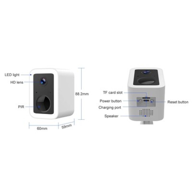 VSTARCAM smart ηλιακή κάμερα CB554 με φωτισμό, 3MP, WiFi, SD, 5200mAh, IP66